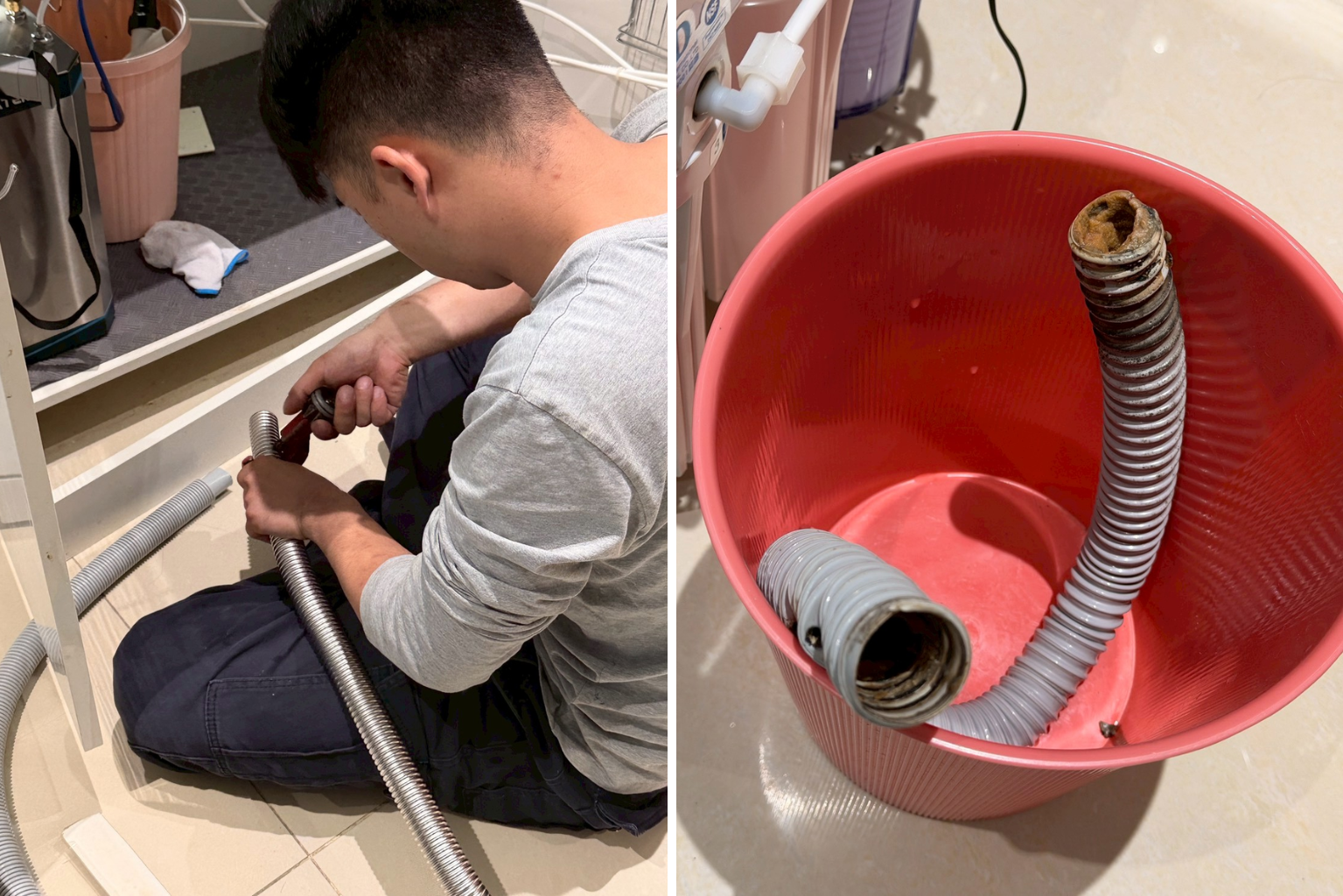 竹北廚房排水堵塞案例：油垢堆積與不鏽鋼排水管更換