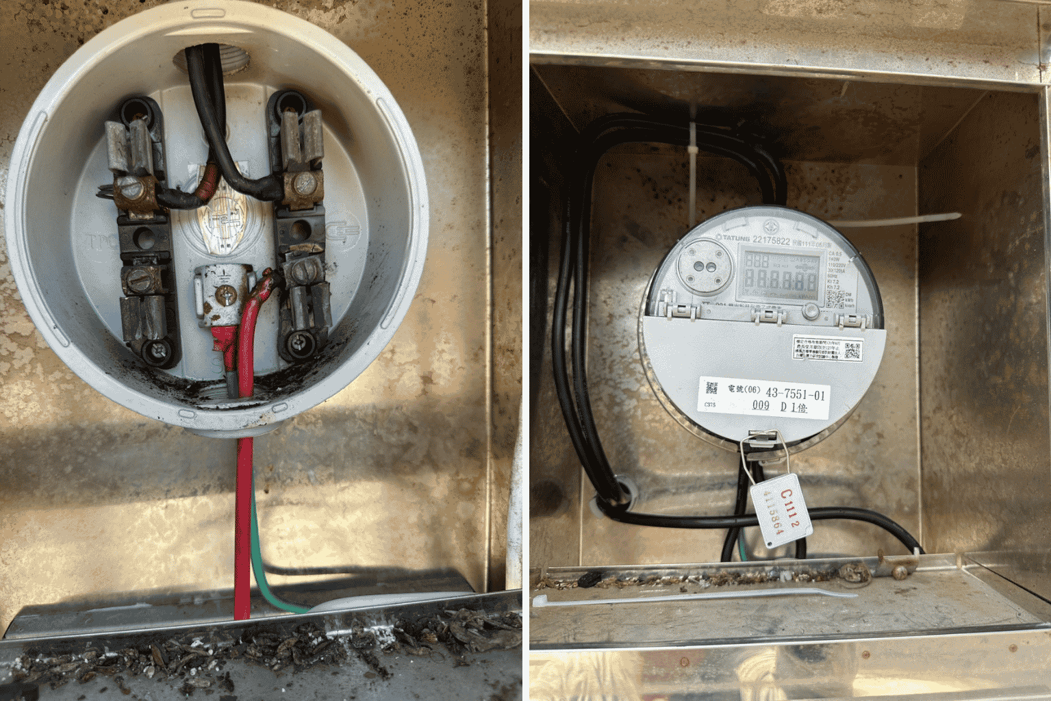 竹北電錶座與進戶線更換完成後供電檢查