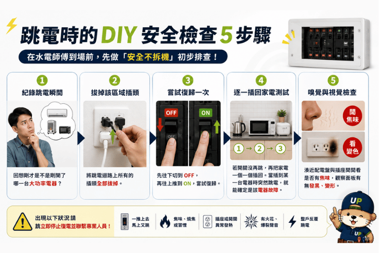 跳電時DIY安全檢查5步驟